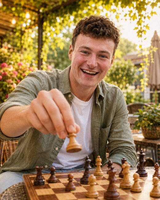 Adam Horák u šachů — vždy o tah napřed